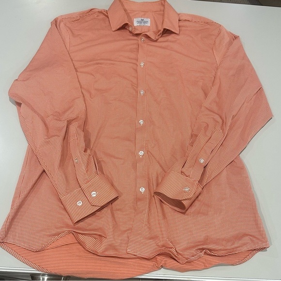 Mizzen and Main Men's Orange Checkered Shirt Size XXL - Picture 1 of 4